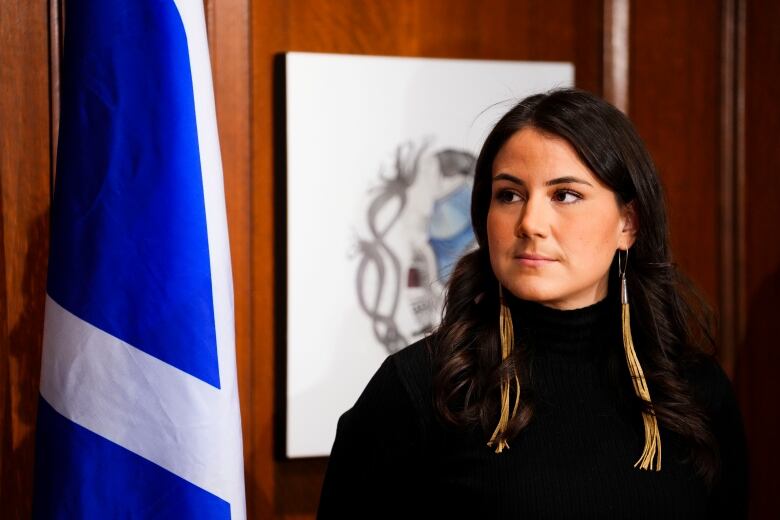 Cassidy Caron, President of the  Mtis National Council, takes part in an announcement in Ottawa on Jan. 12, 2023, regarding funding to support Mtis-led engagement that will inform the development of an Indigenous Justice Strategy. 