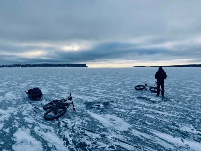 Ice fishing on Lake Superior