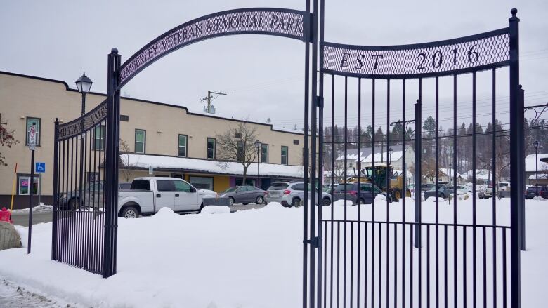 Pictured are the gates to the Kimberley Veteran Memorial park, where the community's cenotaph is located. 