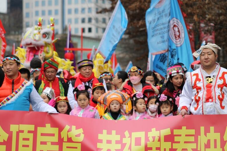 A parade for Lunar New Year is seen.