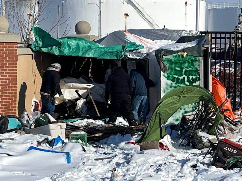 Charlottetown encampment being dismantled.