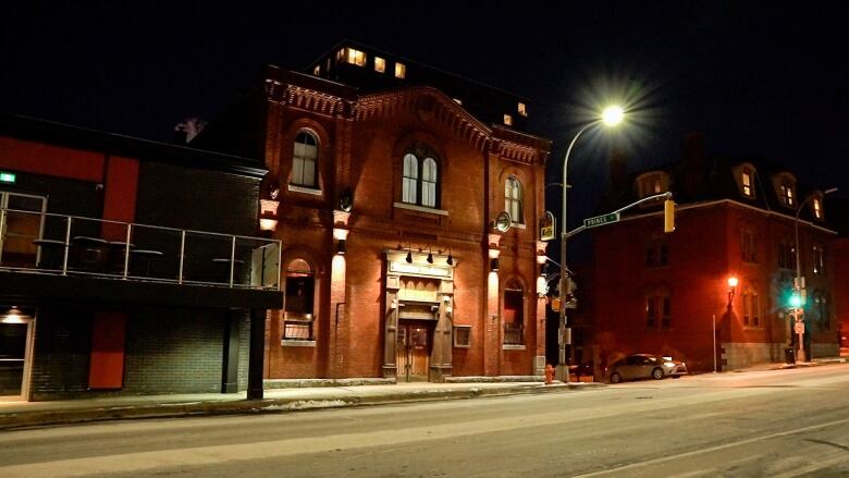 The exterior of the Halifax Alehouse seen from across Brunswick St. in downtown Halifax, Nova Scotia. 