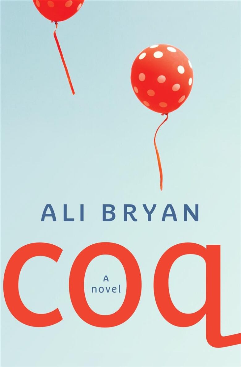 A light blue book cover with two red balloons floating away.