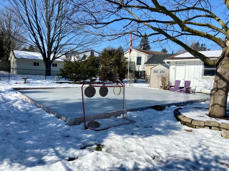 Since the Borromeo family first flooded their rink last year, they've only managed to use it five times this season because the conditions have been too poor.