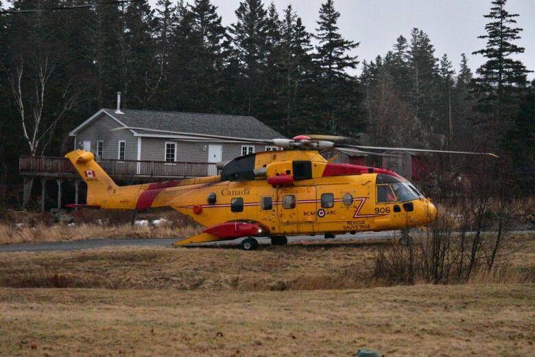 A helicopter on the ground