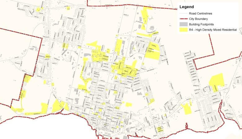 A map of Summerside showed land zoned for high-density residential development.