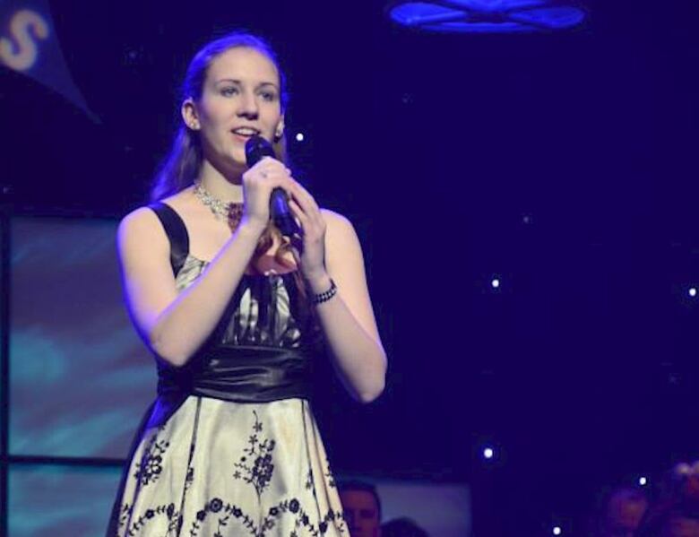 Ammanda Zelinski sings during a performance for Kinsmen TeleMiracle in 2014 when she was 18.