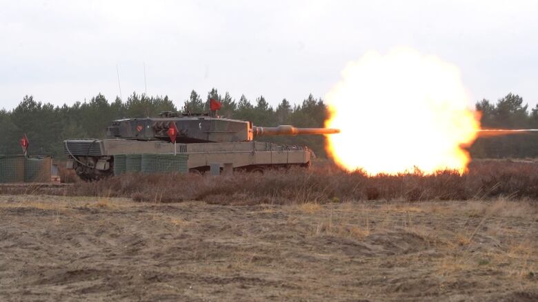 A tank fires in Poland.