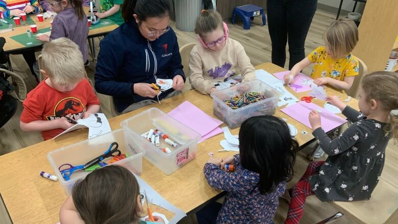 Children play at a YMCA Regina daycare. 