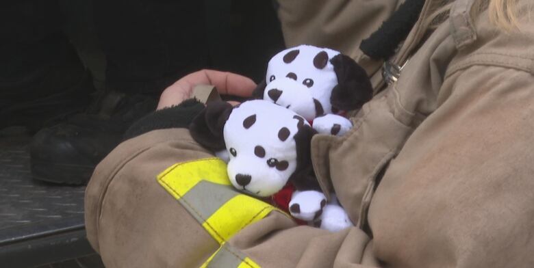 firefighter and pups