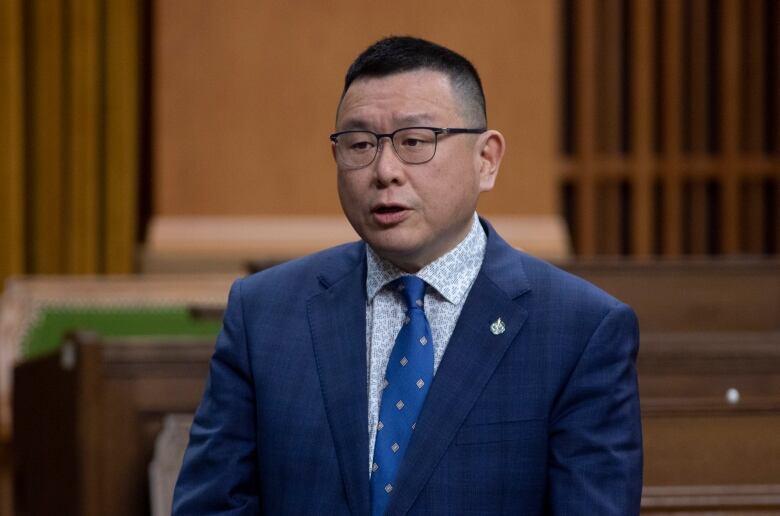 Conservative MP Kenny Chiu rises during Question Period in the House of Commons Tuesday April 13, 2021 in Ottawa.