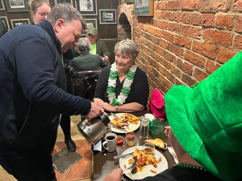 P.E.I. PC Leader Dennis King at the Old Dublin Pub in Charlottetown, celebrating St. Patrick's Day.