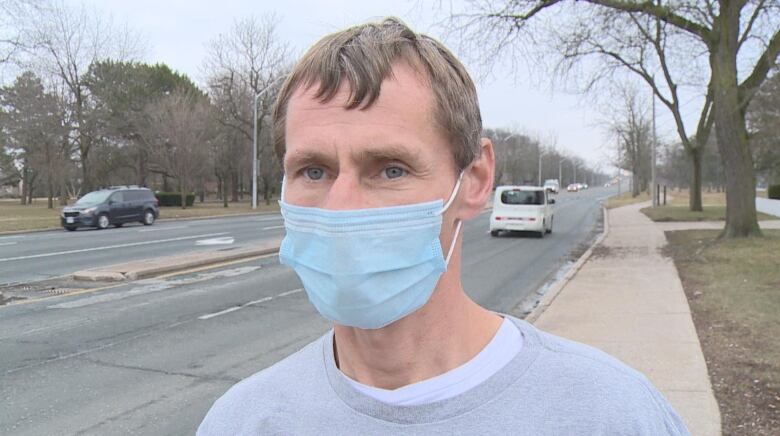 Matthew Tully says he has been warned by police about panhandling but not ticketed.