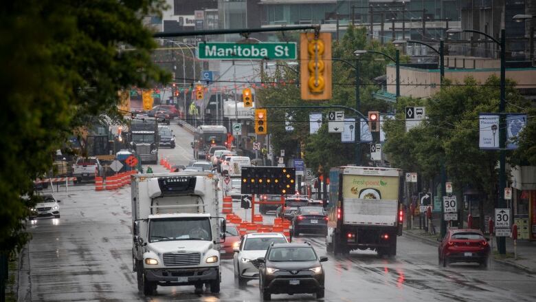 Construction of the Broadway subway line is pictured along Broadway in Vancouver, British Columbia on Thursday, June 9, 2022.  