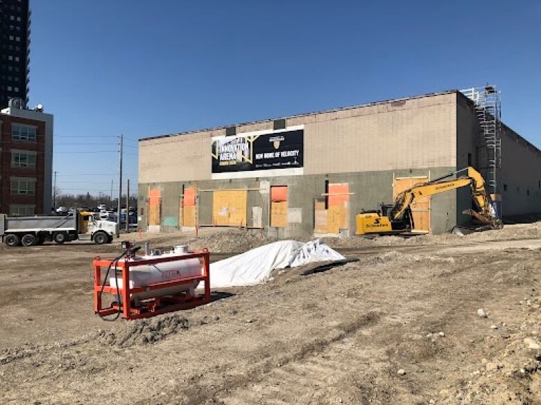 A warehouse sits empty at Charles St. W. and Victoria St. S. in Kitchener.