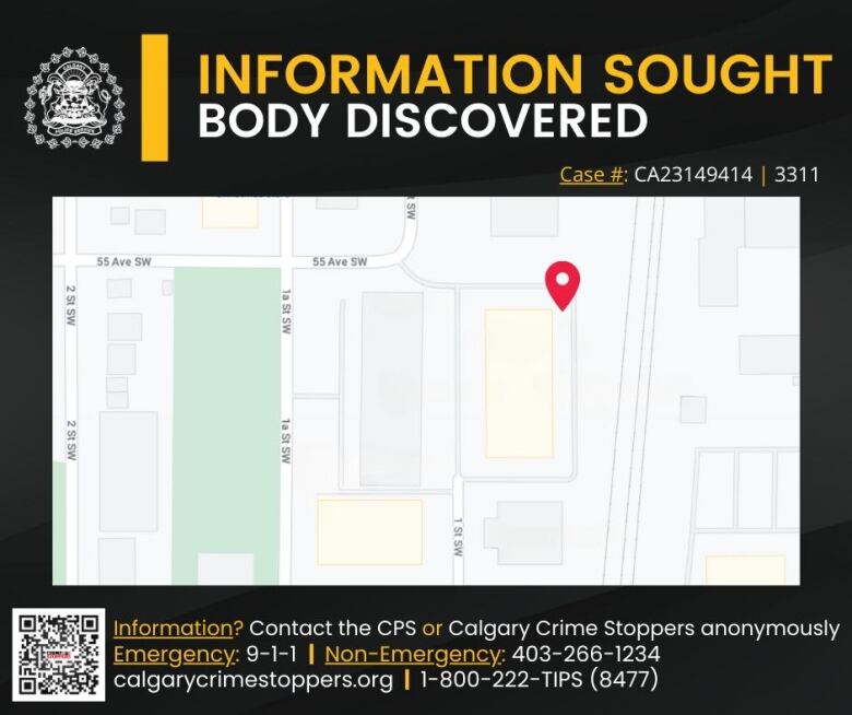 map of body discovered April 2023