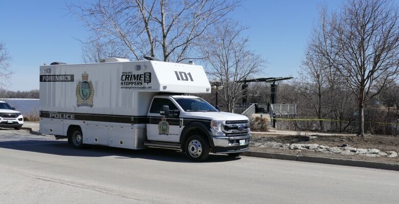 A police forensics vehicle is pictured.