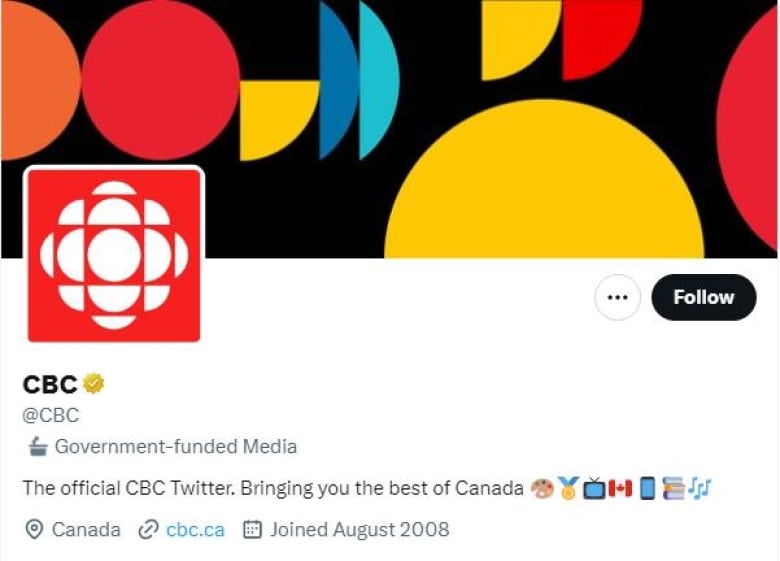 A screen cap shows the @CBC Twitter account featuring a 