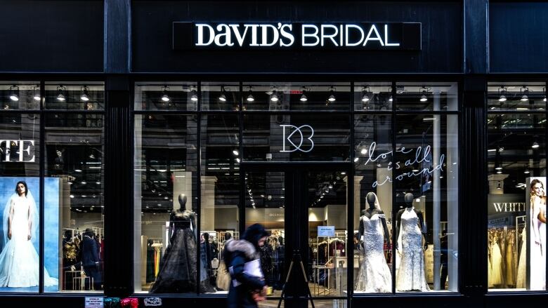 A David's Bridal storefront is shown