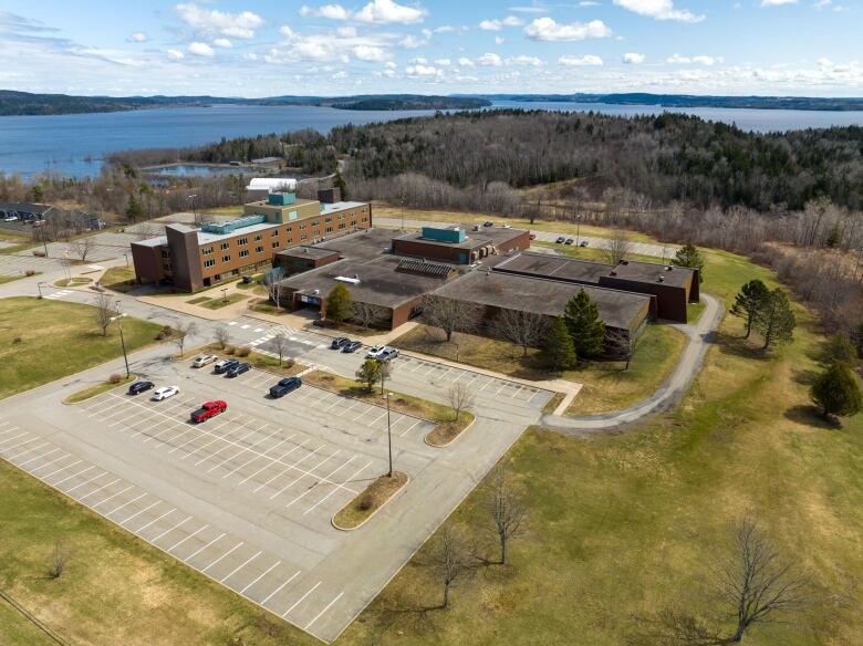 Aerial view of Worksafe NB's Rehabilitation centre building. 