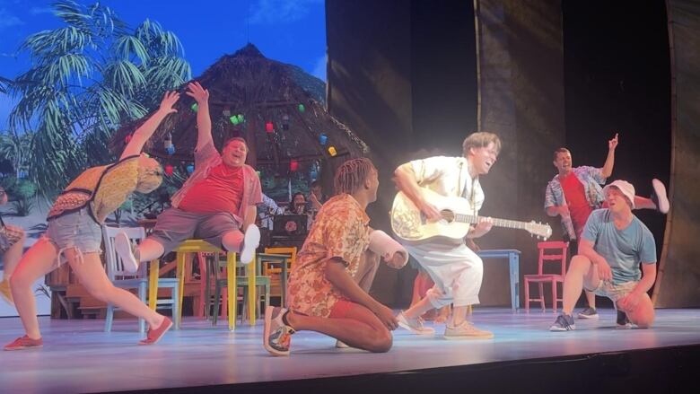 Cast members in Theatre Calgary's production of 'Jimmy Buffett's Escape to Margaritaville.'