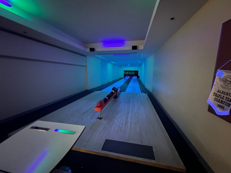 Neon bowling alley. 