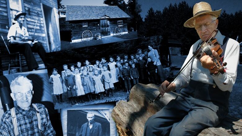 A collage of mostly black and white photos of people in a rural Ottawa Valley community.