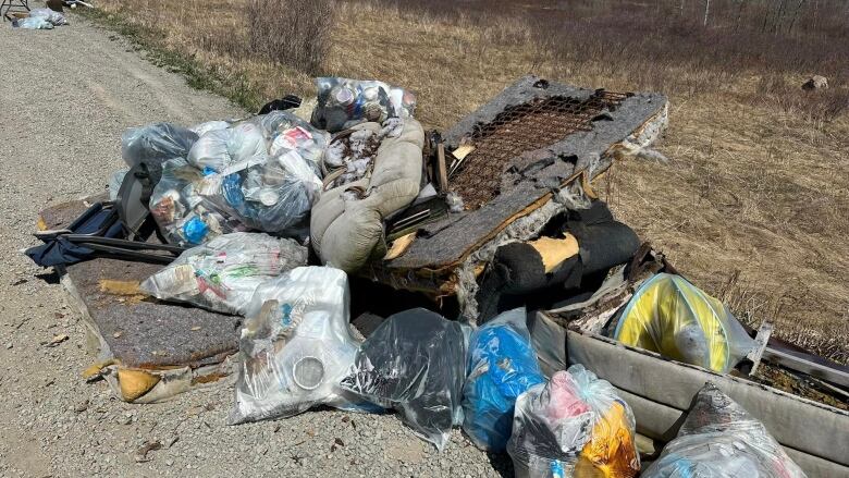 Piles of trash collected in Whitney Pier