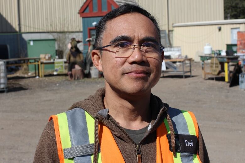 Resource recovery foreman Fred Sinfuego is pictured at the Banff waste transfer site.