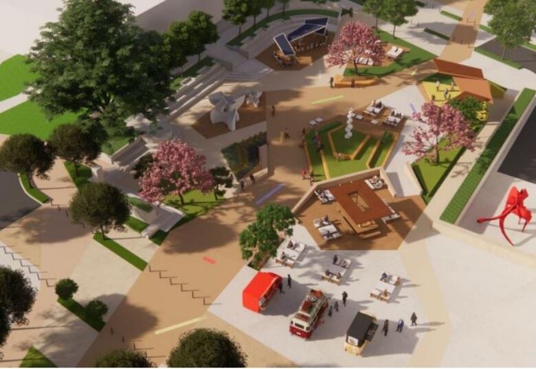 Artist rendering of plans for Charles Clark Square.