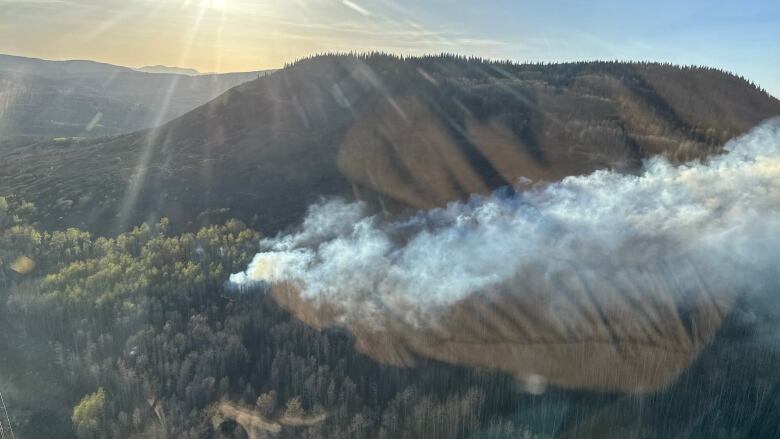 Smoke off a mountain.