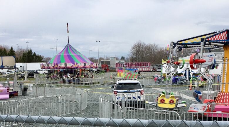 Police are shown at the scene of a stabbing in Dartmouth, Nova Scotia