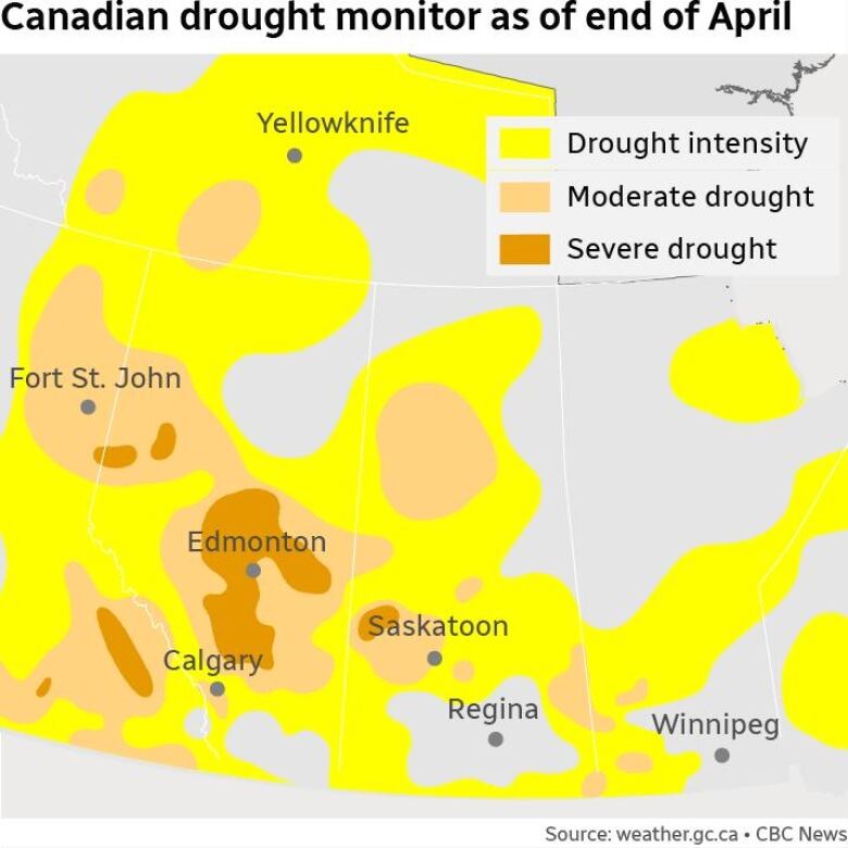 Canadian Drought Monitor map for April