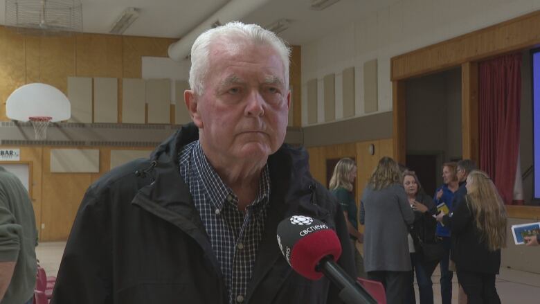 Buck Watts at a public meeting on P.E.I's North Shore.