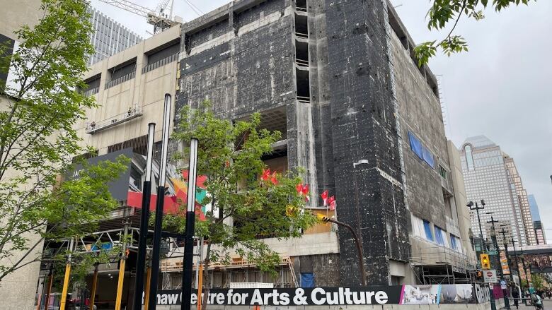 A 70s era building in downtown Calgary undergoes renovations.