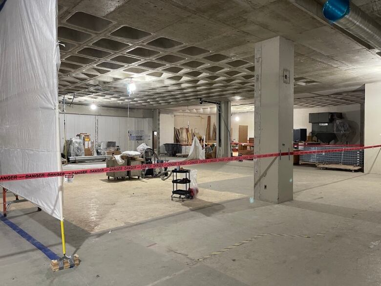 An interior view of the now-gutted Glenbow Museum as renovation work continues.