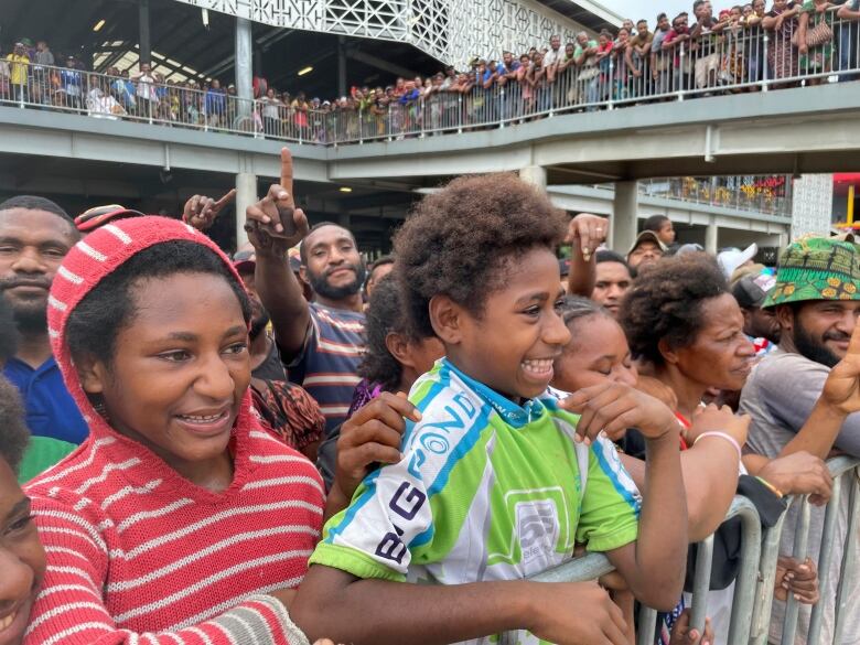 Happy crowd of children