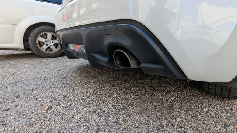 A close-up photo of a vehicle exhaust