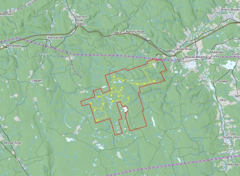 A map shows the locations of the proposed wind turbines.