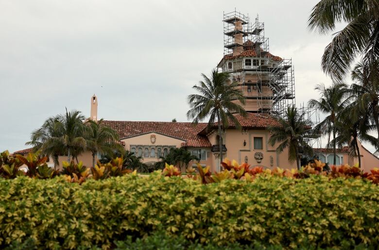 A portion of Donald Trump's Mar-a-Lago estate is seen from the exterior.