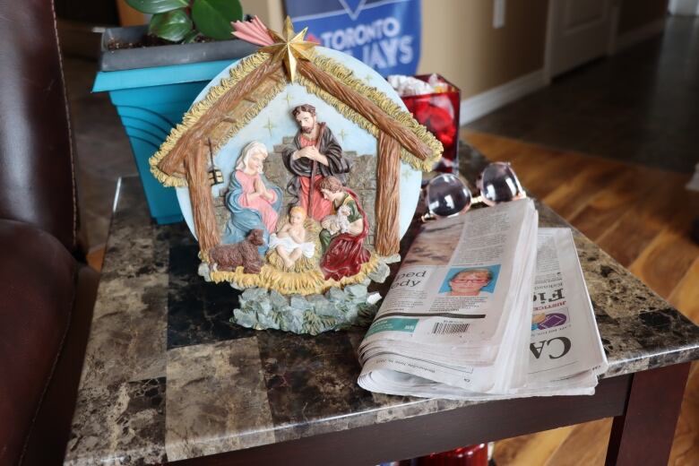 Darlene McDonald says this nativity scene is the last present she received from her sister, Debbie. 