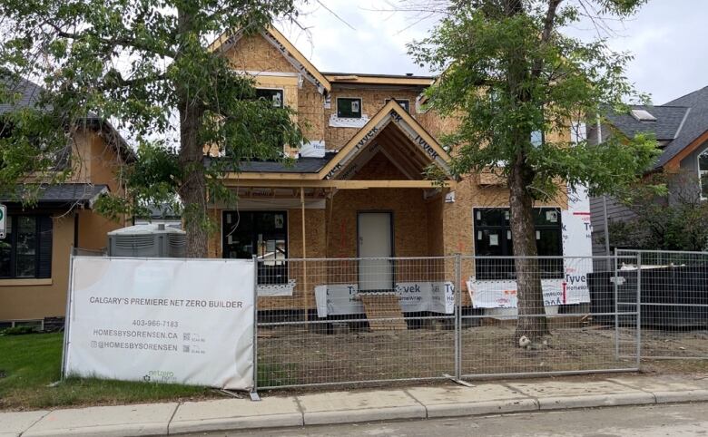 A two-storey home is under construction in Calgary.