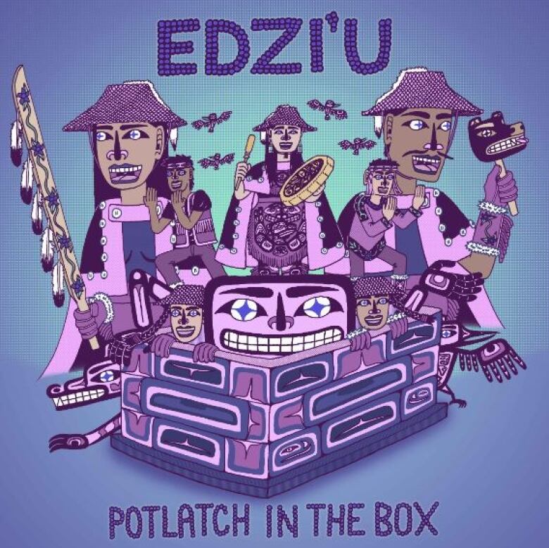 The cover Edzi'u's latest album, Potlatch in the Box, s latest album Potlatch in the Box,