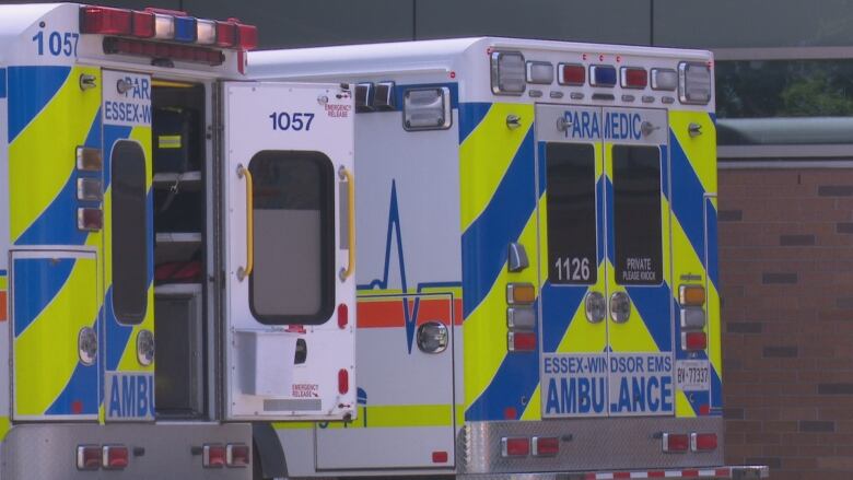 A photo of two ambulances stopped outside a Windsor hospital