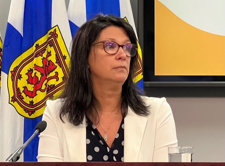 Nova Scotia Health Minister Michelle Thompson is shown at a news conference in Halifax on Thursday, June 22, 2023.