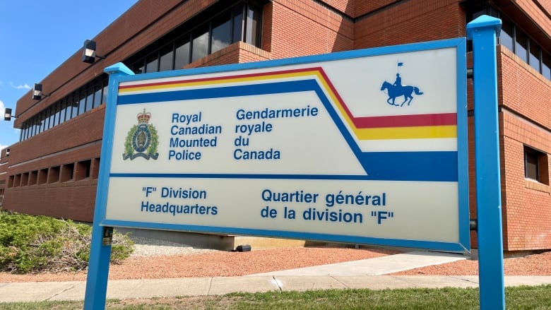 A sign noting the location of RCMP 