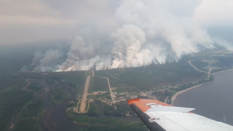 aerial shot of a smoke