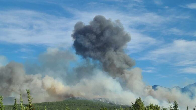 Big plume of smoke from a wildfire