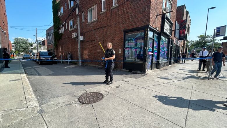 police officer standing in street