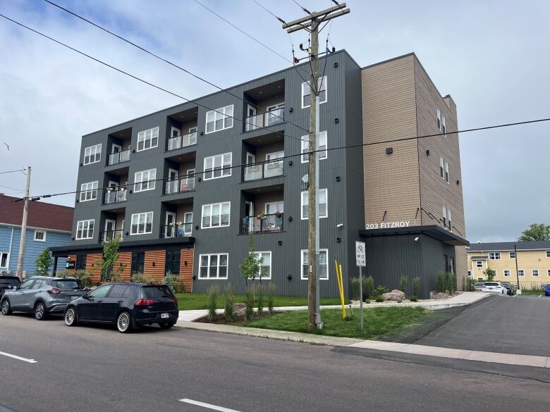 View of a modular housing project.